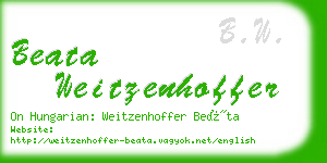 beata weitzenhoffer business card